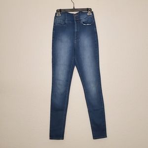 Fashion Nova Womens Blue High Waist Skinny Jeans Size 7